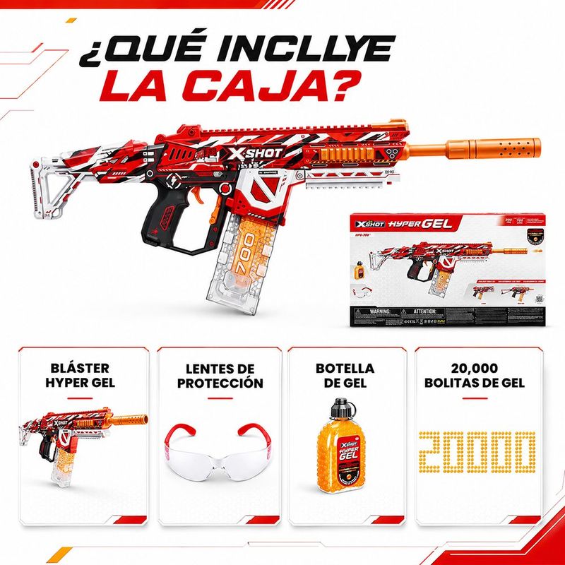 Lanzador de Gel X Shot Hyper HPG 700 con 20,000 Pellets