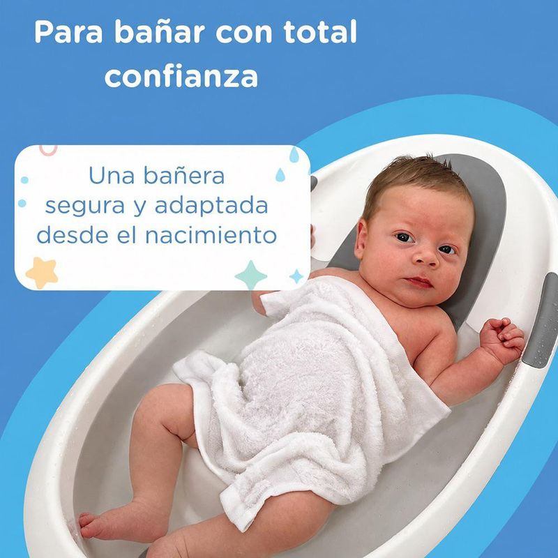 Bañera Comfort para Bebé con Soporte Acolchado