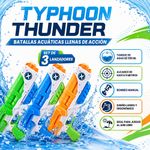 Set de 3 Pistolas de Agua X Shot Typhoon Thunder de 550 mL Multicolor
