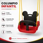 Columpio Infantil con Arnés Diseño Mickey Mouse Color Rojo y Negro