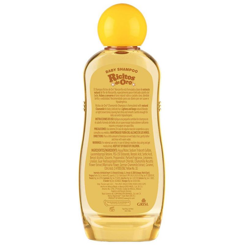 Shampoo para Bebé Ricitos de Oro de Manzanilla Aclara y Protege el Cabello Hipoalergénico 800 mL