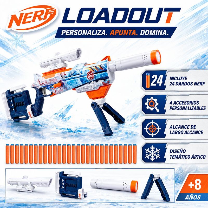 Lanzador Personalizable Loadout Arctic Zerostriker con 24 Dardos N1
