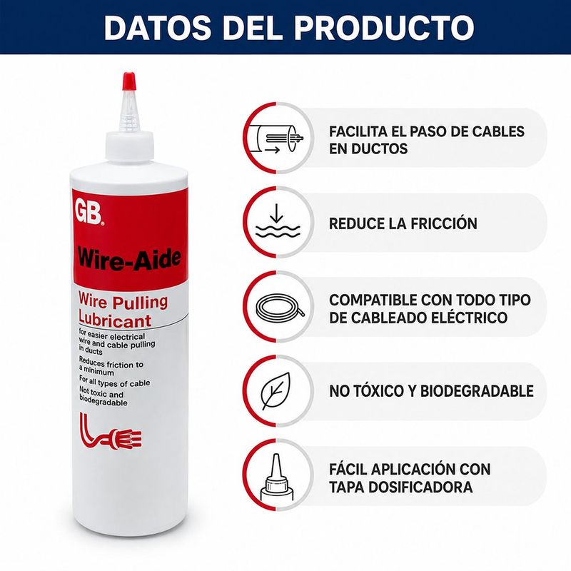 Lubricante para Cableado Wire-Aide 1/4 Galón para Jalado de Cables