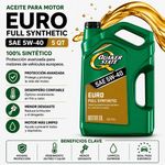 Aceite para Motor Euro Full Synthetic SAE 5W-40 5 qt