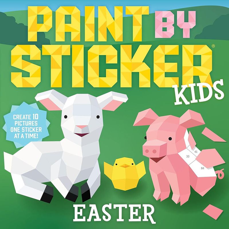 Libro de Actividades Pinta con Stickers Diseños de Pascua con 10 Cuadros y Stickers