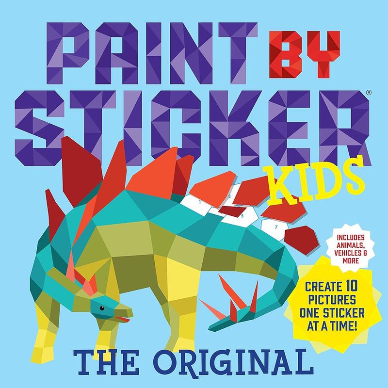 Libro de Actividades Pinta con Stickers Diseños Originales con 10 Cuadros y Stickers