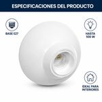 Plafonera Base E27 de Baquelita 100 W para Interior Color Marfil