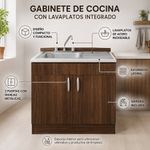 Mueble Liverpool con Lavatrastos Derecho de 90 x 51 x 90 Cm Color Café