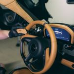 Cepillo para Limpiar Cuero y Telas con Cerdas de Crin y Mango de Madera Ergonómico para Autos