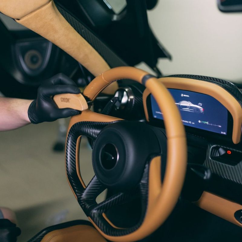 Cepillo para Limpiar Cuero y Telas con Cerdas de Crin y Mango de Madera Ergonómico para Autos