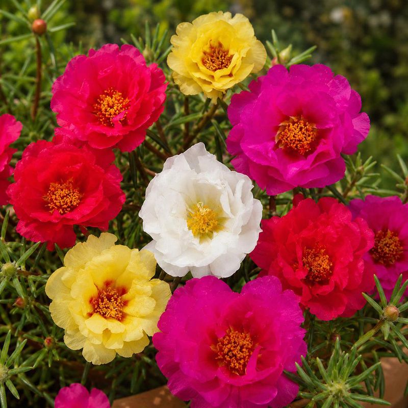 Semillas de Portulaca Doble Variada Multicolor para Siembra y Cultivo Ornamental