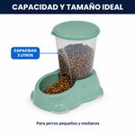 Dispensador de Comida para Perro con Base Antideslizante de 1.5 L Color Verde