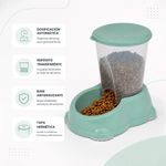 Dispensador de Comida para Perro con Base Antideslizante de 1.5 L Color Verde