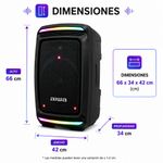 Bocina Bluetooth de 1000 W con Trípode y Luces LED Color Negro