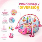 Gimnasio de Actividades para Bebé en Forma de Tortuga con 30 Pelotas y 4 Juguetes Colgantes Rosado