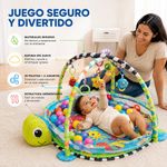 Gimnasio de Actividades para Bebé en Forma de Tortuga con 30 Pelotas y 4 Juguetes Colgantes Celeste