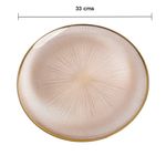 Plato Base Decorativo de Vidrio con Borde Dorado 33 x 33 cm