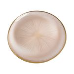 Plato Base Decorativo de Vidrio con Borde Dorado 33 x 33 cm
