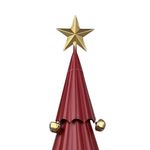 Árbol Decorativo Navideño Rojo con Esferas Doradas 79 Cm