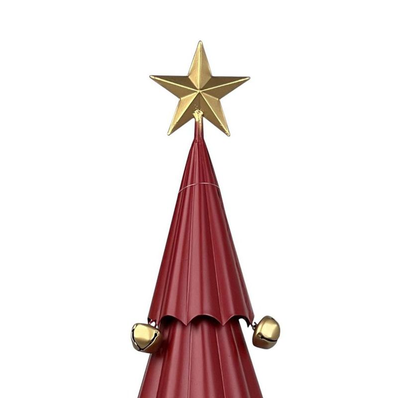 Árbol Decorativo Navideño Rojo con Esferas Doradas 79 Cm