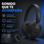 Audífonos Inalámbricos Unite On-Ear Bluetooth 5.3 con Entrada 3.5 mm y USB Tipo C Color Negro