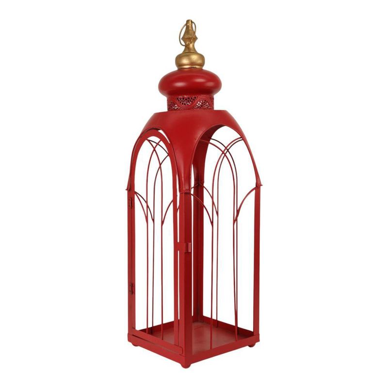 Farol Decorativo Navideño con Cúpula Dorada 78 Cm