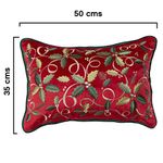 Cojín Navideño Decorativo con Relleno Diseño Guirnalda 35 x 50 cm Color Rojo