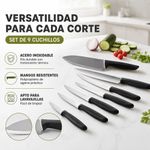 Set de 9 Cuchillos de Cocina Sidney Color Negro
