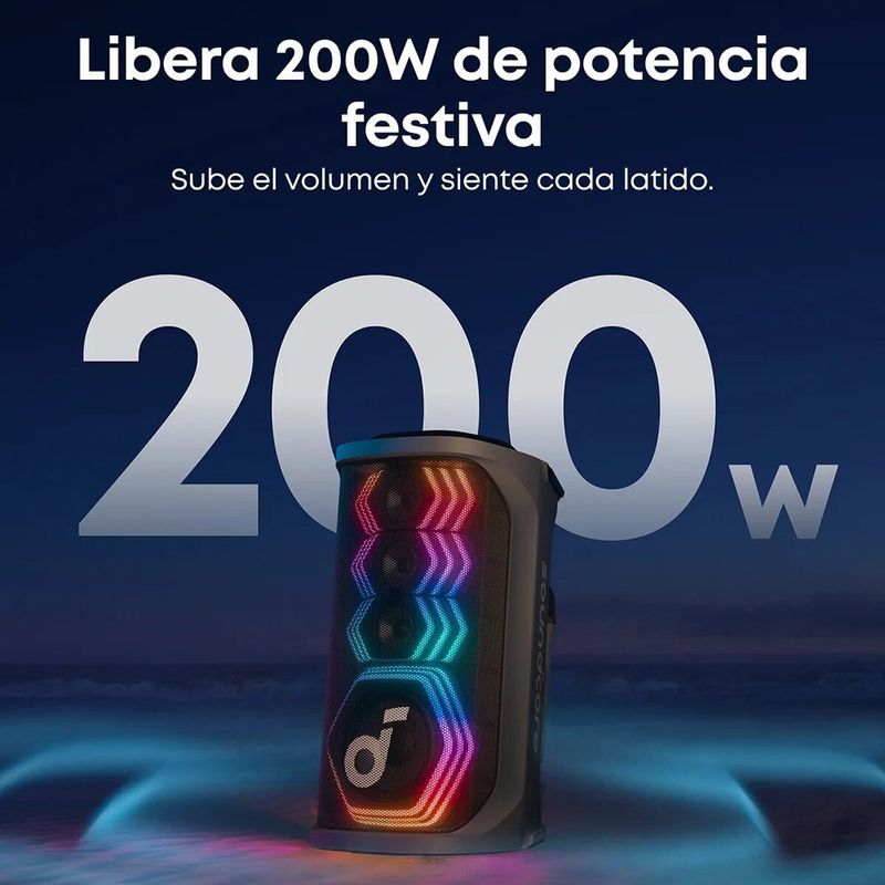 Bocina Inalámbrica Rave 3S para Karaoke 200W con 2 Micrófonos