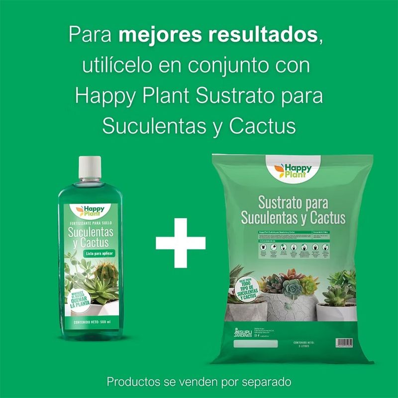 Fertilizante Líquido para Suelo de Suculentas y Cactus 500 mL con Aminoácidos y Multiminerales