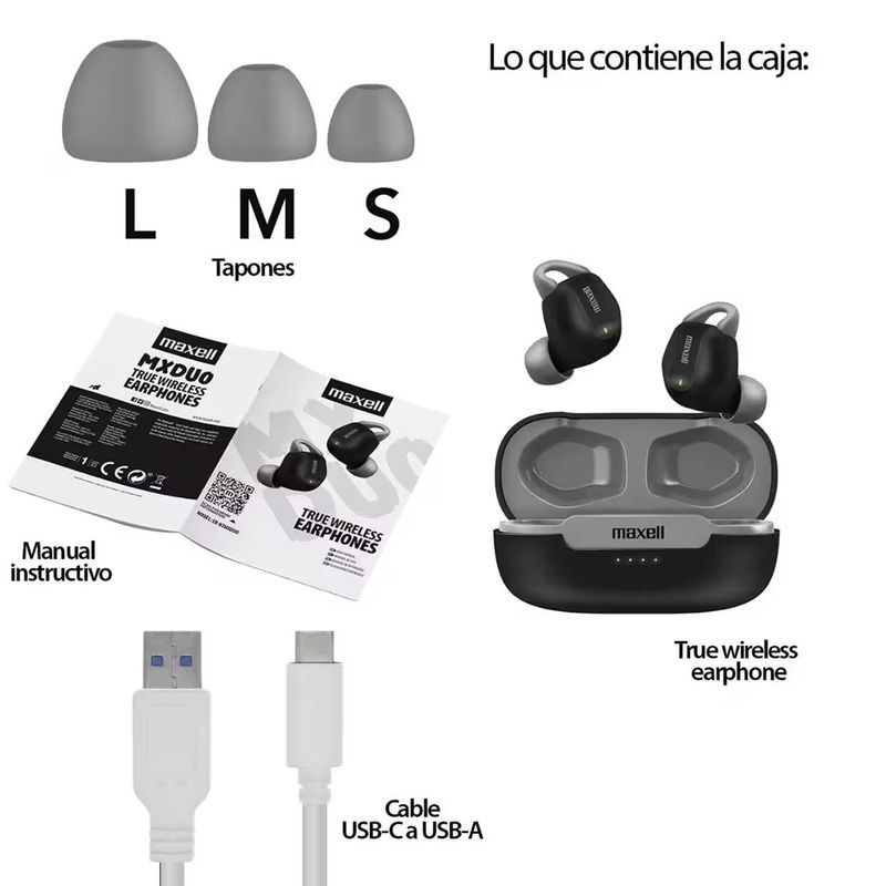 Audífonos Inalámbricos TWS Bluetooth Color Negro