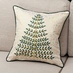 Cojín Navideño Decorativo con Relleno de 45 x 45 cm Diseño Pino Color Beige