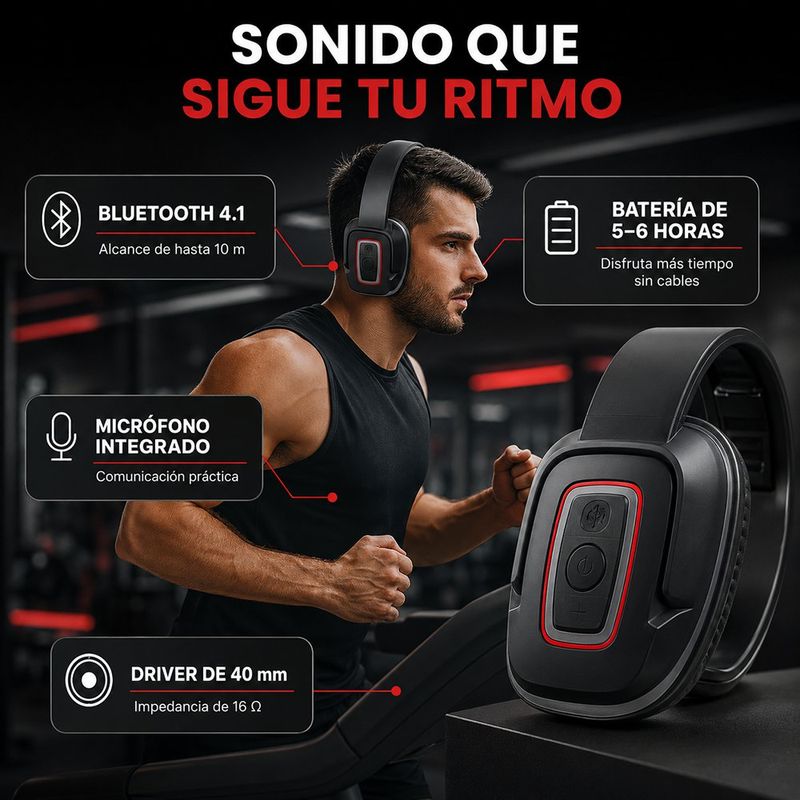 Audífonos Inalámbricos Over-Ear Modelo EB-BT300 Color Negro