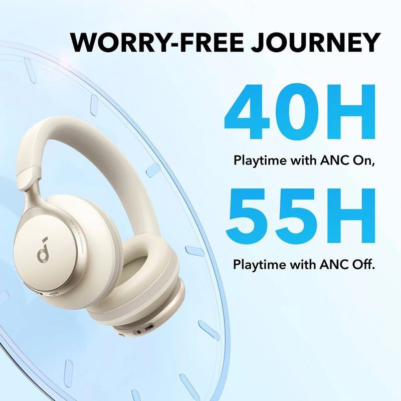 Audífonos Inalámbricos Space One Over-Ear con Cancelación de Ruido en Color Blanco