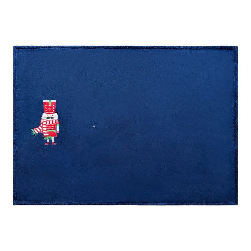 Frazada Navideña Cascanueces para Sala y Dormitorio 152 x 115 Cm Azul