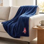 Frazada Navideña Cascanueces para Sala y Dormitorio 152 x 115 Cm Azul