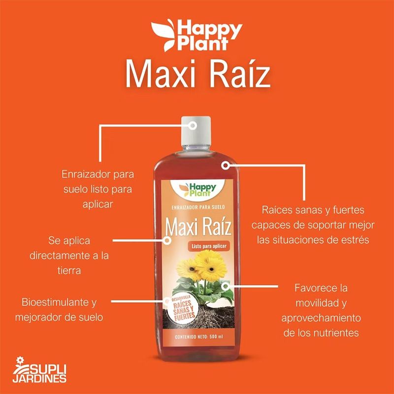 Enraizador Líquido para Suelo de Plantas 500 mL con Bioestimulantes y Mejorador de Suelo