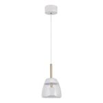 Lámpara Colgante LED Gerro I 9W Luz Cálida Cristal Craquelado Color Blanco y Dorado