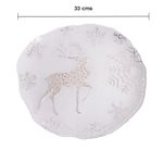 Plato Base Decorativo de Vidrio con Diseño Calado de Renos 33 x 33 cm Color Blanco