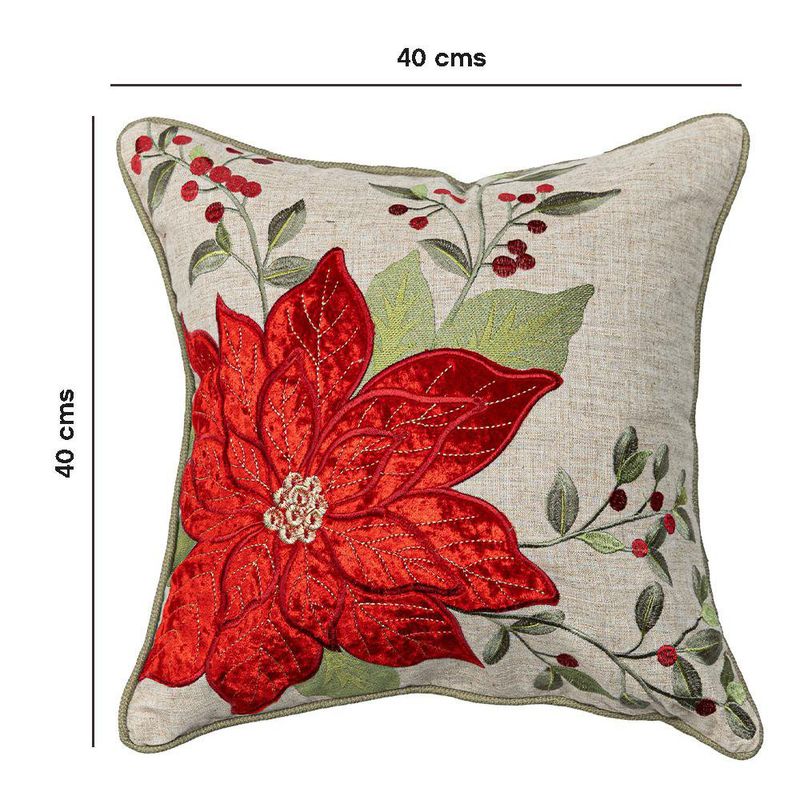 Cojín Navideño Decorativo con Relleno Diseño Pascua 40 x 40 cm