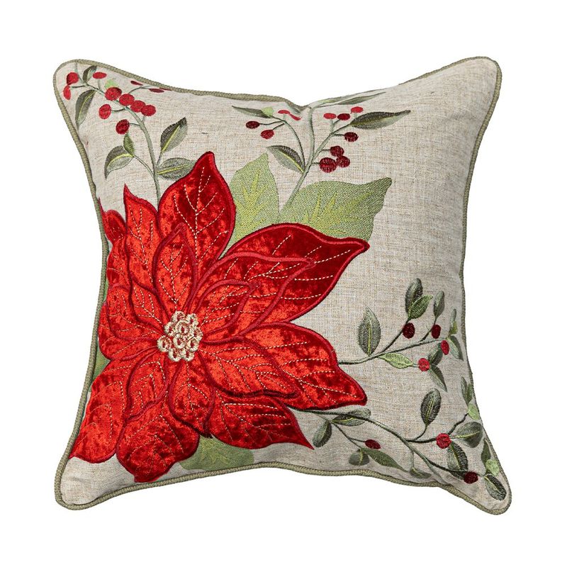 Cojín Navideño Decorativo con Relleno Diseño Pascua 40 x 40 cm