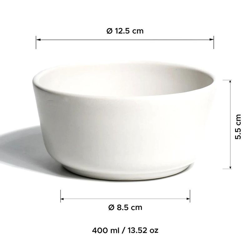 Plato Hondo Alaska de 12.2 Cm para Sopas y Alimentos Color Blanco