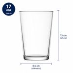 Set de 3 Vasos Altos Luca de 17.2 Oz de Vidrio Transparente