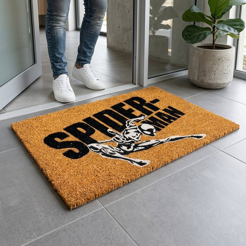 Alfombra de Entrada Antideslizante Diseño Spider Man 40 x 60 Cm Color Natural