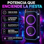Bocina Portátil PB-210 con Batería Recargable 1000 W con Iluminación LED