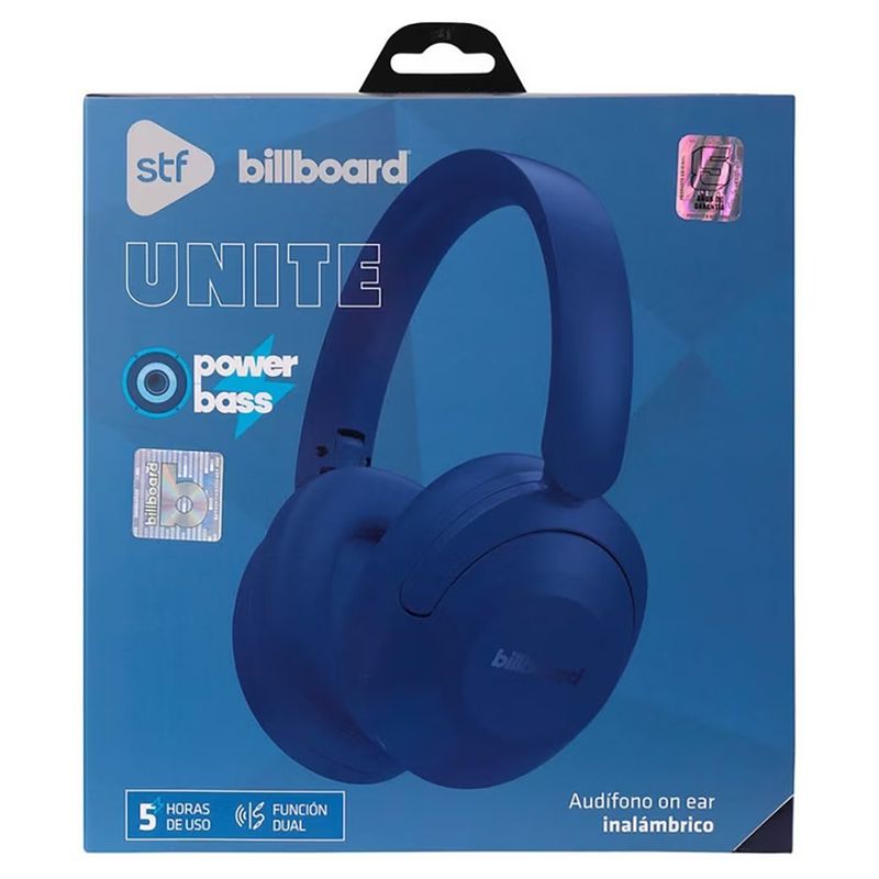 Audífonos Inalámbricos Unite On-Ear Bluetooth 5.3 con Entrada 3.5 mm y USB Tipo C en Color Azul