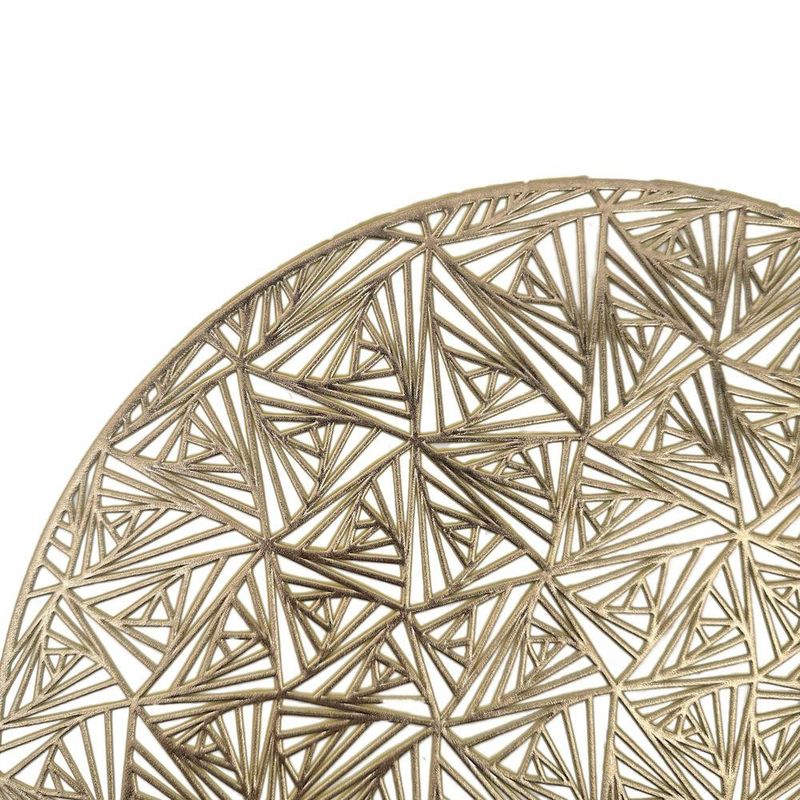 Mantel Individual Redondo Decorativo Calado Dorado 38 cm