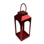 Set de 2 Faroles Decorativos de Metal Rojo para Velas 45 cm