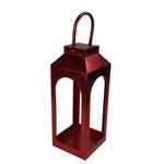 Set de 2 Faroles Decorativos de Metal Rojo para Velas 45 cm