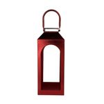 Set de 2 Faroles Decorativos de Metal Rojo para Velas 45 cm